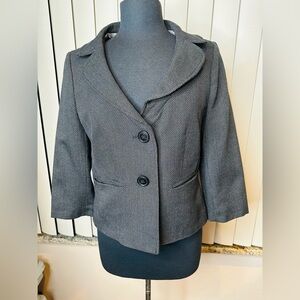 Ann Taylor Women's Gray Cropped Blazer Jacket Size 10